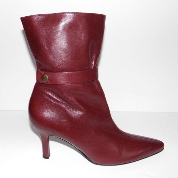 NWT red leather boots size 8 - Picture 2 of 6